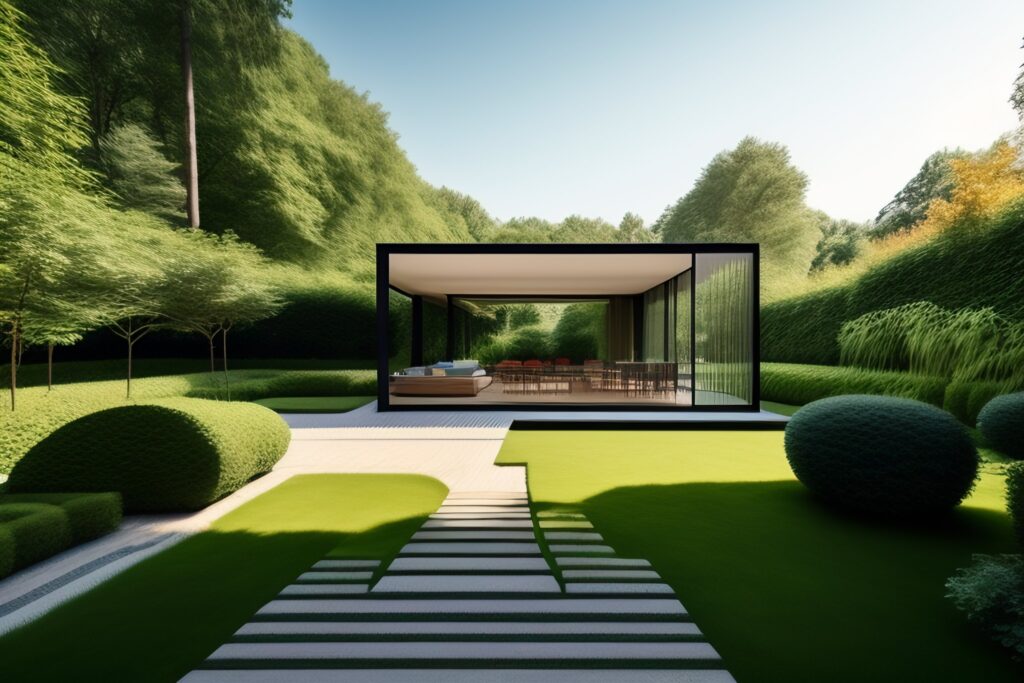 nowoczesny taras z kostki brukowej