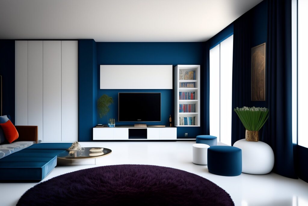 dekoracja ściany z telewizorem