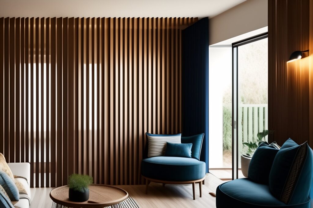 ściana działowa z lameli