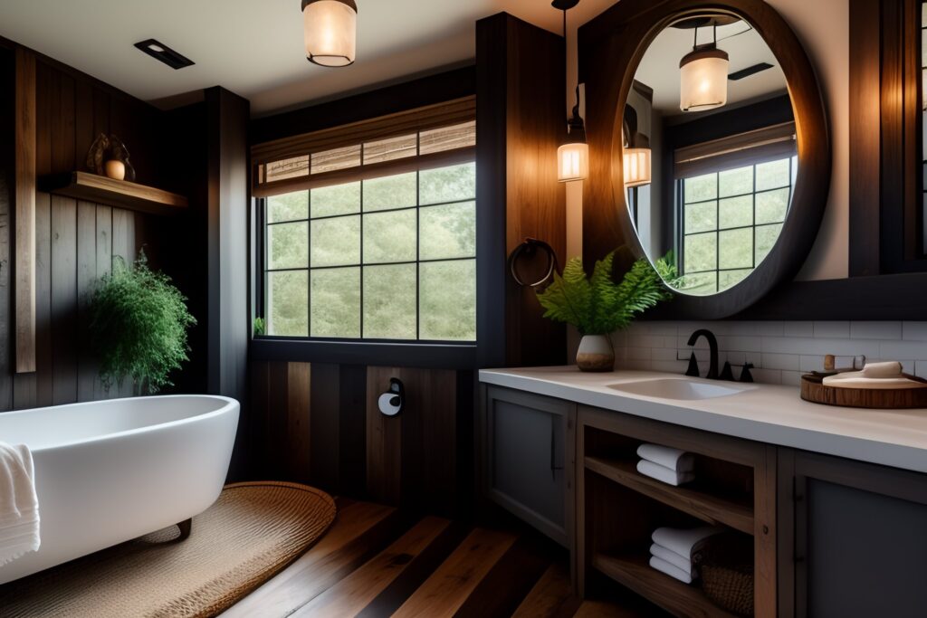 łazienka inspiracje drewno