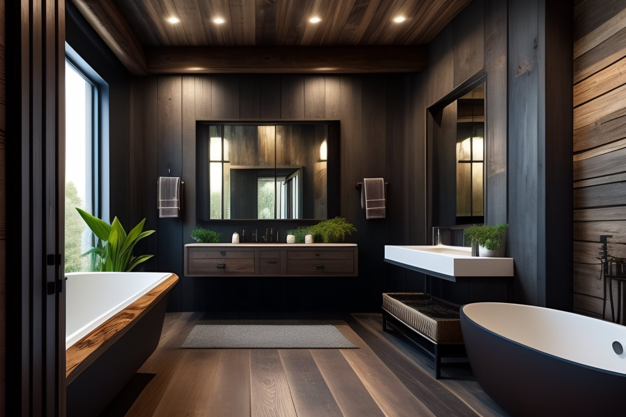 łazienka inspiracje drewno