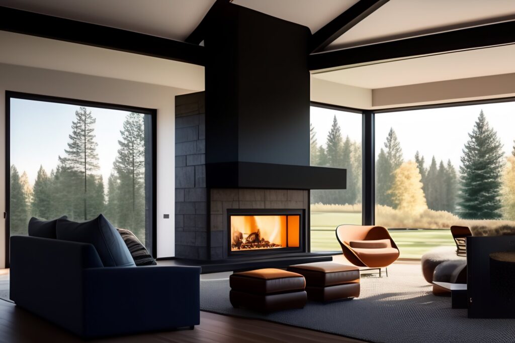 aranżacja kominka w salonie