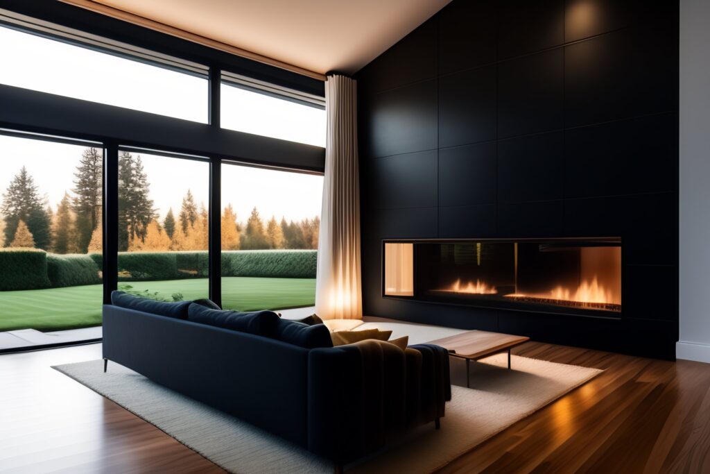 modny kominek w domu