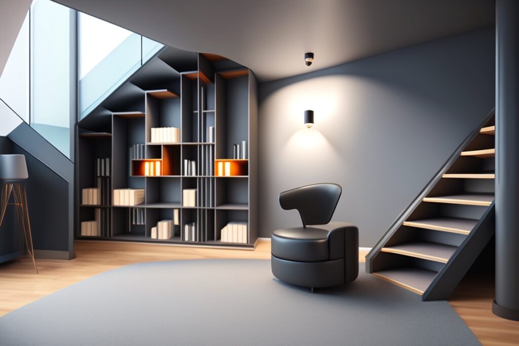 nowoczesna zabudowa pod schodami