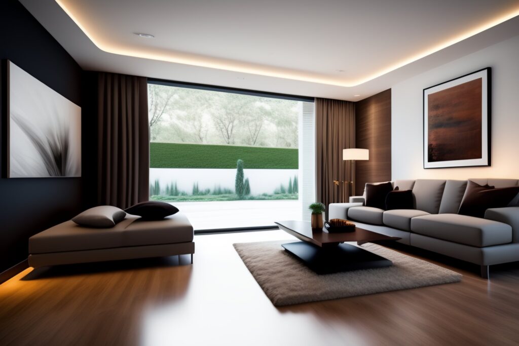 salon w domu jednorodzinnym