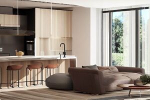 Nowoczesny salon z aneksem kuchennym