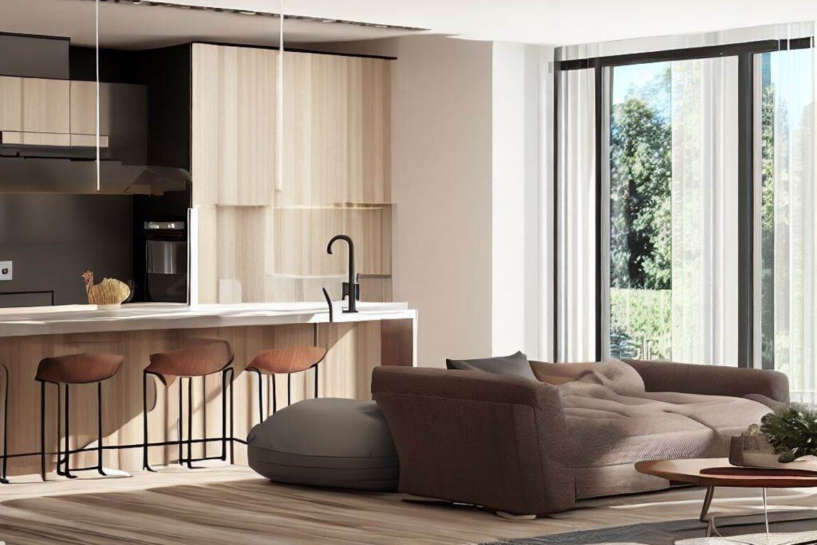 Nowoczesny salon z aneksem kuchennym