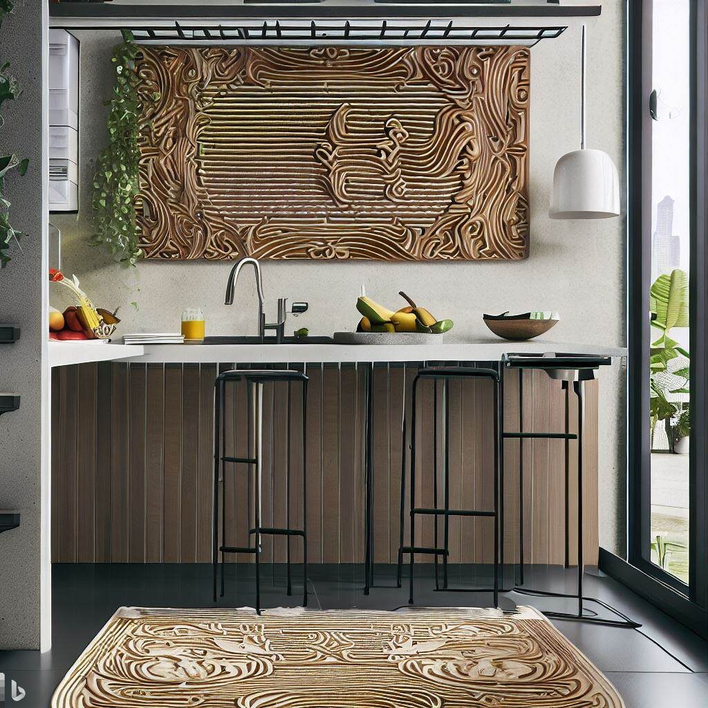 mata dekoracyjna na sciane w kuchni