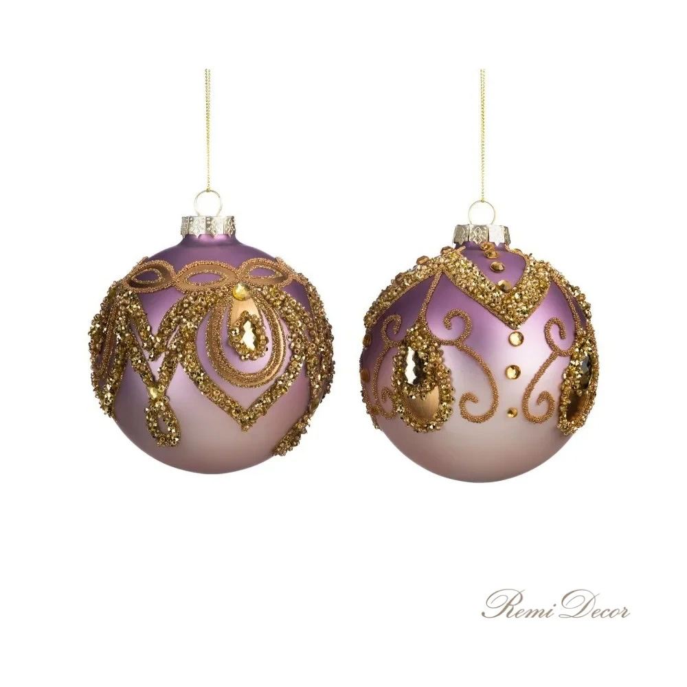 bombki choinkowe r&oacute;żowo złote